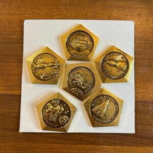 Vintage Soviet Union Space Program Badges Pins Collector